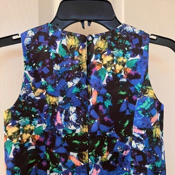 Milly Minis Jewel Print Drop Waist Party Dress Girls Blue Size 6 - Picture 8 of 10